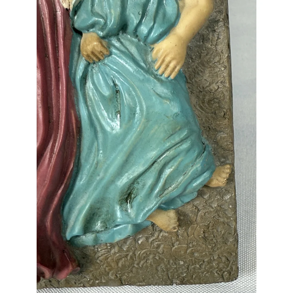 Vintage? Angel With Children Wall Art Plaque Tile With Stand Christian Holy 3D